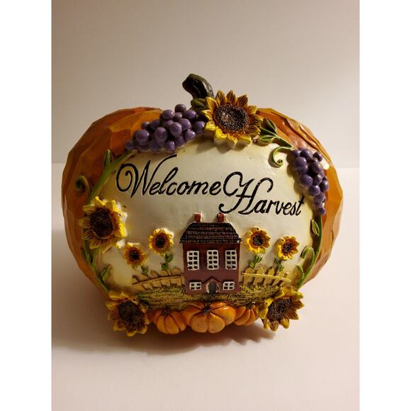 WELCOME HARVEST Sunflower and Grape Harvest Pumpkin - Picture 3 of 3